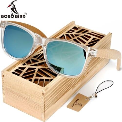 BOBO BIRD Sunglasses Women Men Polarized Glasses Wood UV400 gafas de sol mujer Engrave Name on Wooden Leg Gift Box Dropshipping