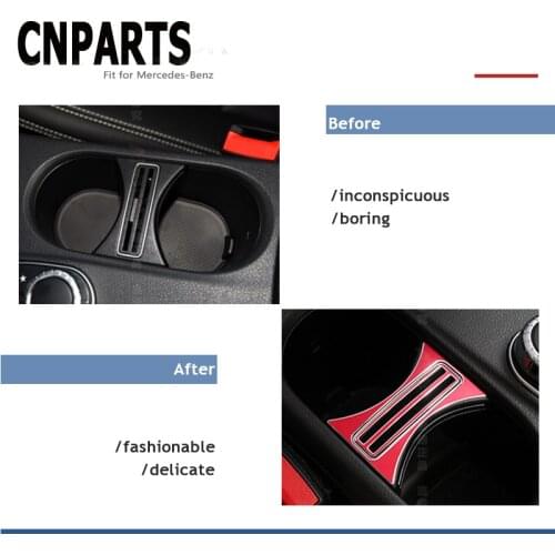 CNPARTS 2PCS For Mercedes Benz A B GLA CLA Class W176 W246 C117 W117 X156 AMG Car Sticker Gears Shift Knob Cup Panel Accessories