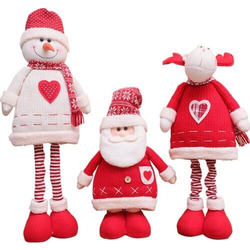 New Year 2022 Creative Christmas Dolls Snowman Deer Christmas Tree Ornaments Window Decoration Home Crafts Xmas Tree Ornament