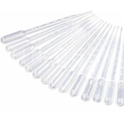 500Pcs Disposable Transparent Plastic Eye Dropper Transfer Graduated Perfume liquid Pipette Laboratory Tool 1ml 2ml 3ml 5ml