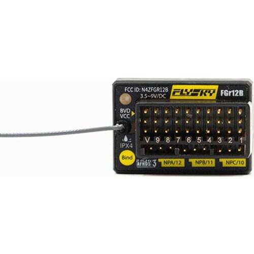 FLYSKY FGr12B 2.4G 12CH AFHDS3 PWM PPM Ibus In B.bus Micro RC Receiver for RC Car Boat PL18 NB4 FRM301 FRM302 Transmitters
