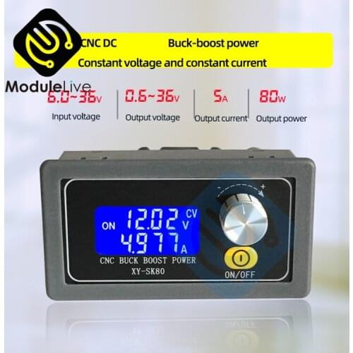 Adjustable automatic buck-boost module constant voltage current DC digital control power supply solar charging boost buck DIY