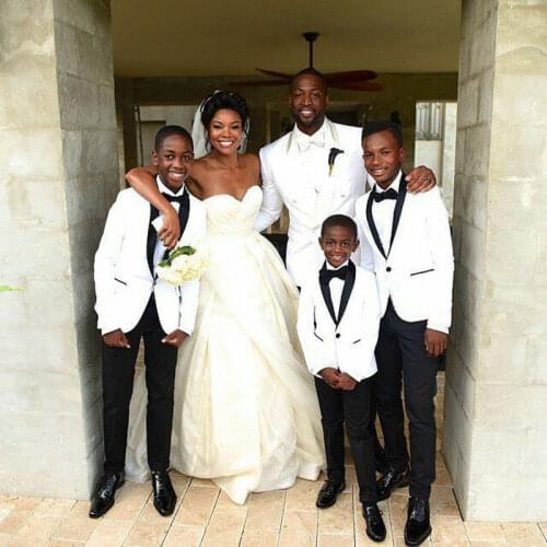 Custom Made White Men Suits for Wedding Groom Tuxedos Boys Suits Child Wear Man Blazers 2Piece Costume Homme Black Shawl Lapel