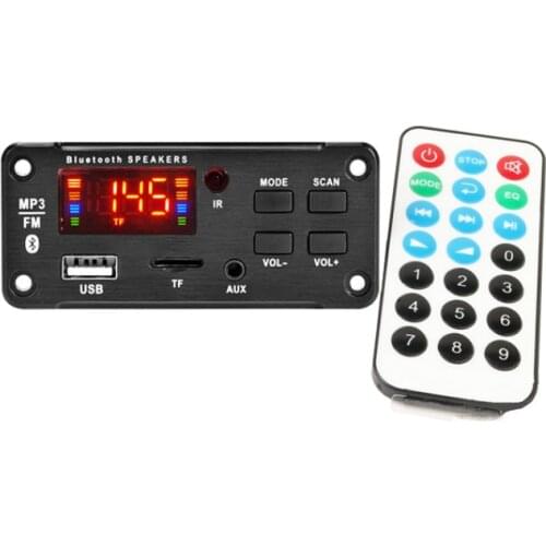 SOTAMIA 12V Bluetooth 5.0 MP3 Decoder Board APE FLAC WAV MP3 Music Player Spectrum USB TF AUX FM Radio DIY Speaker Amplifiers