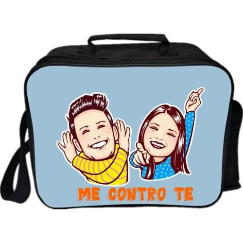 Me Contro Te Lunch Bag Boy Girl Students Portable Lunch Bag Cartoon Letter Print Children School Food Box Men Women Picnic Box