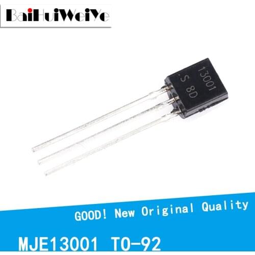 100PCS/LOT MJE13001 TO-92 13001 TO92 E13001 TO92 400V0.2A NPN Transistor new original Good Quality Chipset