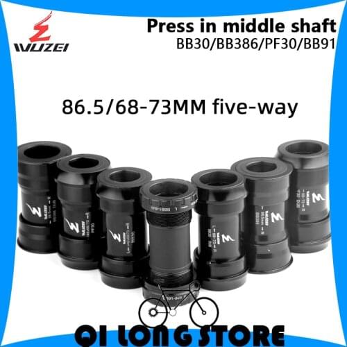 WUZEI Mountain Bike Sealed Bearing BB30 BB386 BB91 PF30 DUB 24/29mm ROAD Bicycle Press-in Thread Bottom Bracket BB Axis For SRAM