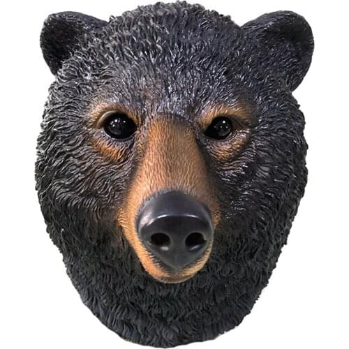 Funny Halloween Anime Black Bear Latex Mask Headgear Full Head Mask Halloween Party Prop