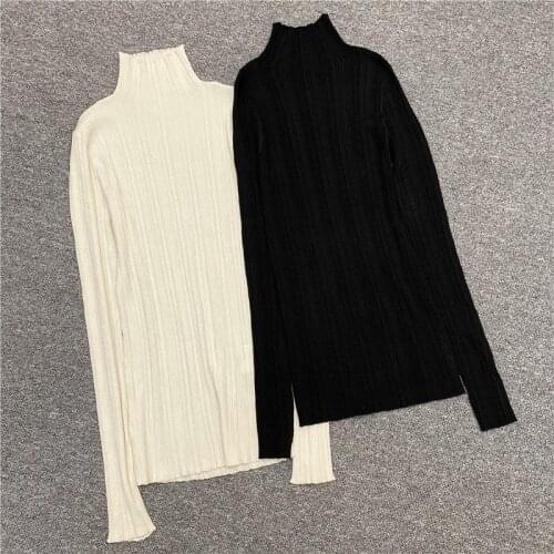 Women Long Sleeve Sweater Turtleneck Thin 2020 New Simple Knit Top