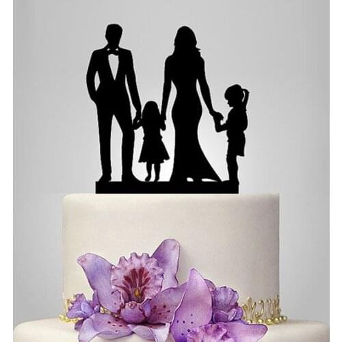 1pc 14cm Cake Topper Wedding Mr Mrs Love Acrylic Black Toppers Romantic Bride Groom For Wedding Decoration Marriage Party Favors