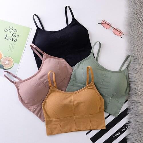 1pcs Bra Women Sports Push up Underwear Cotton Fitness Top Athletic Seamless Sport Bras Padded Solid Vest Shockproof Anti sweat