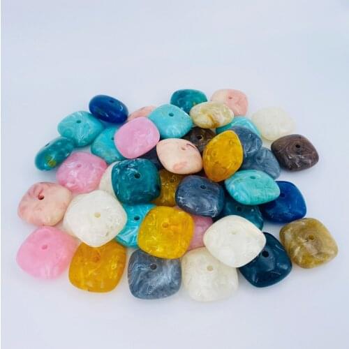 2021 Acrylic Charm Beads Square Shape Marble Pattern Big Beads For Making Jewelry DIY Bracelet Necklace Family Party Decoration