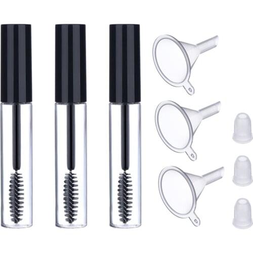 Empty mascara bottles with wand Refillable 3Pcs 10ml Empty Mascara Tube Wand Eyelash Cream Container Bottle Plastic mascara tube
