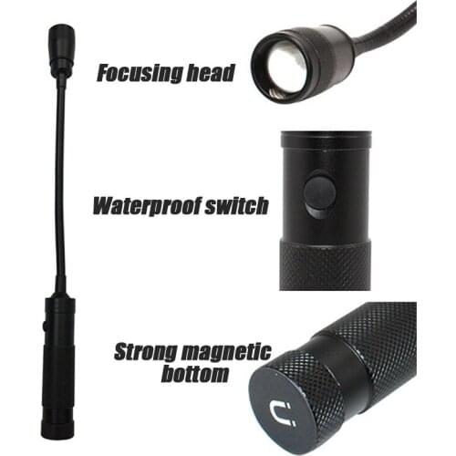 360 Degree Flexible LED Flashlight Magnetized Head Telescopic T6 LED Camping Flashlight Magnetic Pick Up Tool Lamp Light