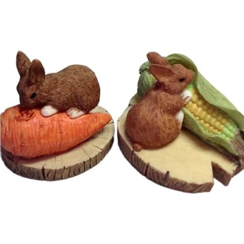 3D Greedy Mouse With Carrot Corn Silicone Soap Mould Plaster Molds