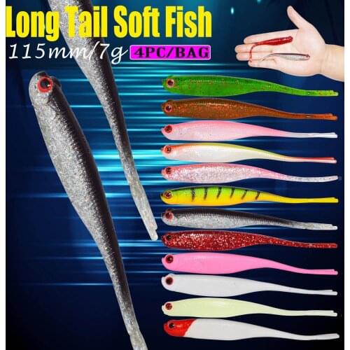 4pcs/lot Fishing Lure Jig Swimbait Jerk Soft Baits Fishing Lures Shad Soft Lure For Fishing Silicone Bait Swim Tail Wobblers