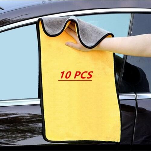 600GSM 5/10PCS Car Soft Car Wash Microfiber Towel Car Cleaning Drying Cloth Paint Care Cloth Detailing Car WashTowel Never Scrat