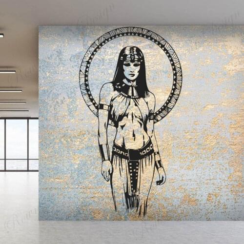 Ancient Egypt Pharaohs Egyptian Cats Egyptian Queen Statues Wall Sticker Vinyl Decal Mural Art Decor Home Design Murals A656