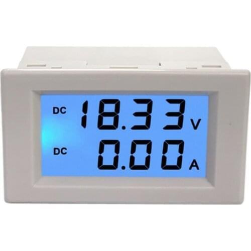 White multi-standard dual LCD display DC voltage and ammeter voltmeter ammeter range DC 0-600V 0-200A blue backlight