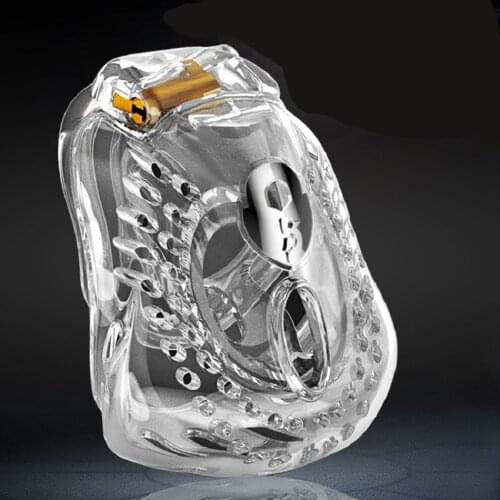 Large Fully wrap Plastic chastity cage device with penis lock 4 rings bondage restraint slave male BDSM Sex toy for man