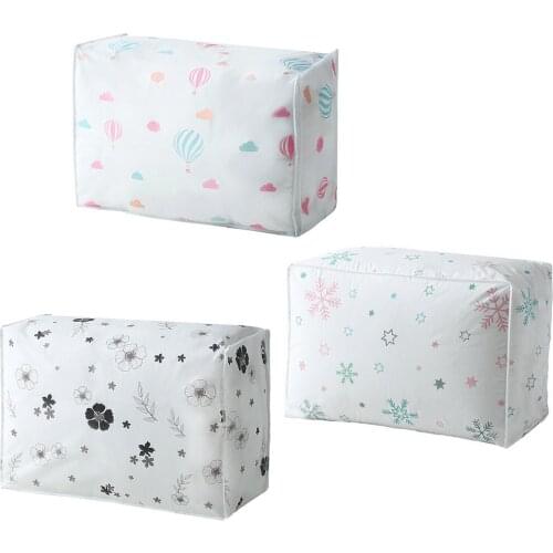Large Quilt Storage Bag PEVA Waterproof And Dustproof Blanket Bag Foldable Household Bra Socks Clothing Storage Box Organizer