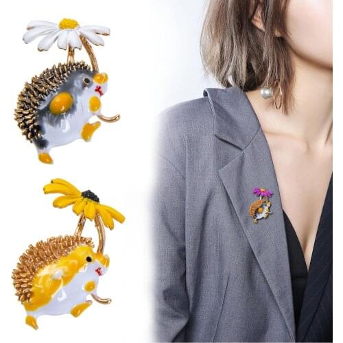 Hedgehog Brooch Cute Kids Coat Bag Badges Fashion Jewelry Cute Animal Brooch Unisex Broches High Quality New 2020