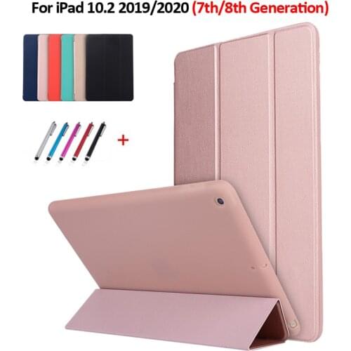 Tablet For Funda iPad 10.2 Case 2019 2020 Folding PU Leather Soft Back Smart Cover For iPad 8 8th 7 th Generation Case Rose Gold