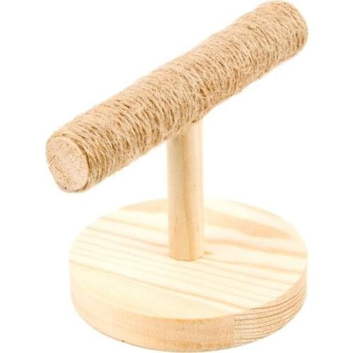 Parrot Wooden Tabletop Perch Bird Stand Training Exercise Feet Claw Grinding