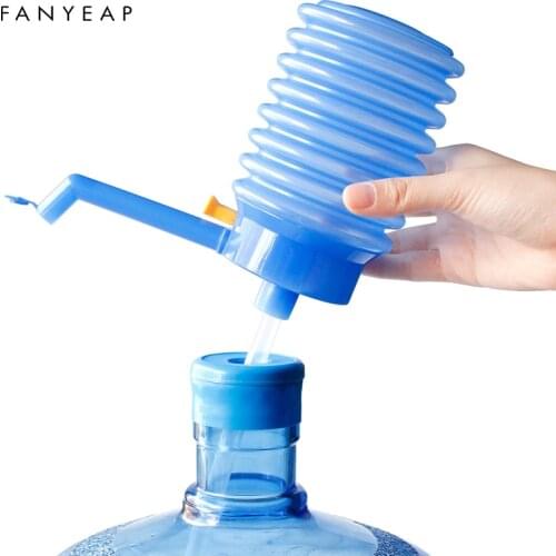 Portable Bottled Drinking Water Hand Press Manual Pump Dispenser with Removable Tube Vacuum Action Device