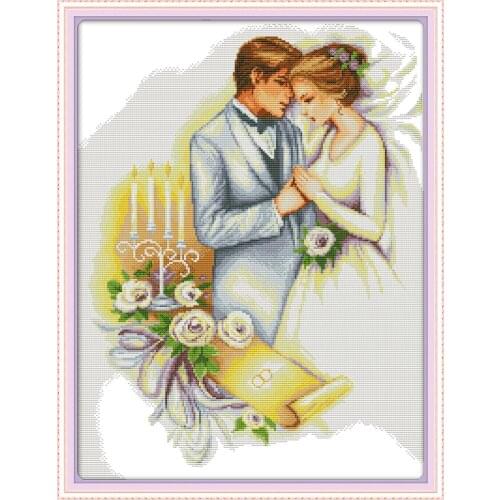 Wedding 5 cross stitch kit aida 14ct 11ct count print canvas stitches embroidery DIY handmade