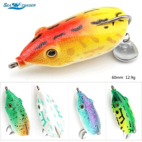 1pcs 60mm 12.9g Ray frog big fat artificial soft rubber bait lures fishing fish Soft bait treble hooks NEW Simulated frog lure