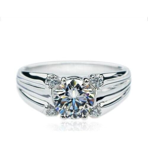 1.5Ct 925 Sterling Silver Diamond Men Ring Lovers Promise Ring for men Classic man semi Anniversary Ring in Jewelry