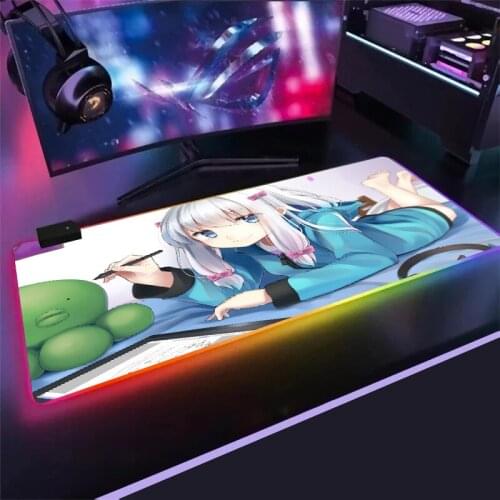 Anime Izumi Sagiri Rgb Mouse Pad 900x400 Backlit Mat Mause Pad Gamer Keyboards Computer Peripherals keyboard mouse pad carpet