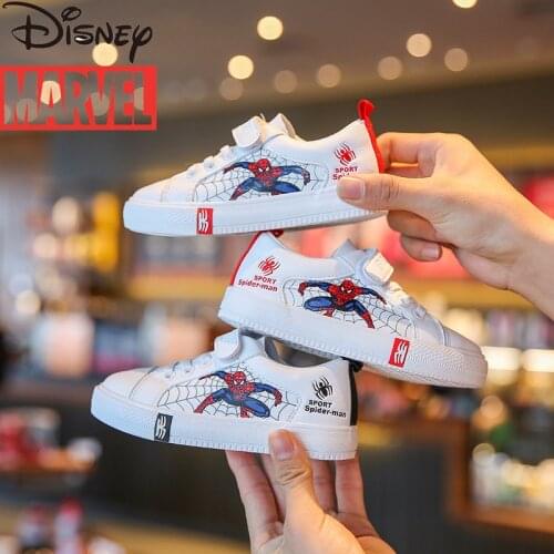 Original Marvel Spider-Man Boys Sneakers Childrens Soft Sole White Shoes Girls Casual Shoes Shoes for Toddler Boys