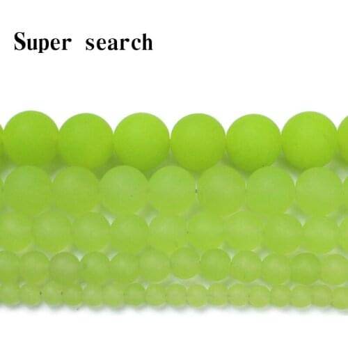 4/6/8/10/12mm Round Frosted Deep Green Chalcedony stone Agates Beads Loose Beads for Jewelry Making 1 Strand 15" Wholesale