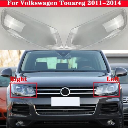 Car Front Headlight Cover For Volkswagen Touareg 2011-2014 PC Headlamp Lampcover Head Lamp light Covers glass Lens Shell Caps
