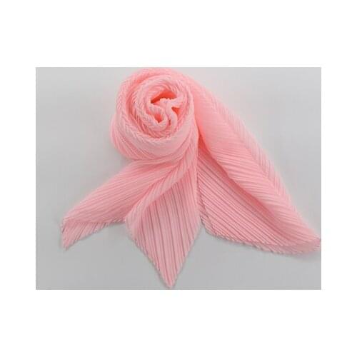 HOT SELLING Miyake fold fashion life pure color Sun protection silk scarves IN STOCK