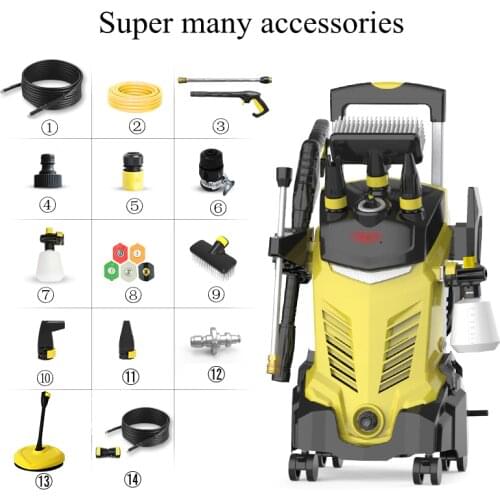 110bar High Pressure Washer 2200W Car Washing Machine Car Wash Water Gun Pump Foam Generator Tornado To Parkside Car Accessories