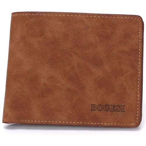 Mens New Wallet Card Bag Fashion Short PU Leather Wallet Classic Stitching Design