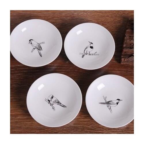 GUCI 4PIECES sets of creative tableware cakes snacks small plates seasoning plates ceramic dishes round salt bone dishes bir