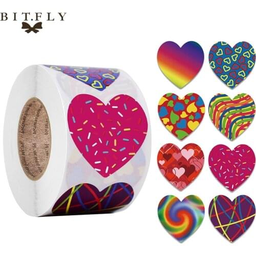 500Pcs Love Heart Stickers Seal Labels Scrapbooking Wedding Gift Packaging Decorations DIY New Year Birthday Party Sticker