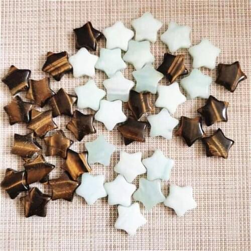 Natural quartz folk crafts opal yellow tiger five-pointed star crystal healing stone home decoration