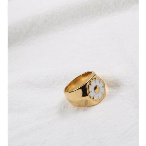 Stainless Steel Irregular Punk Wrinkled Chrysanthemum Ring For Womens Fashion Steampunk Love 2021 Trends Accessories Jewellery