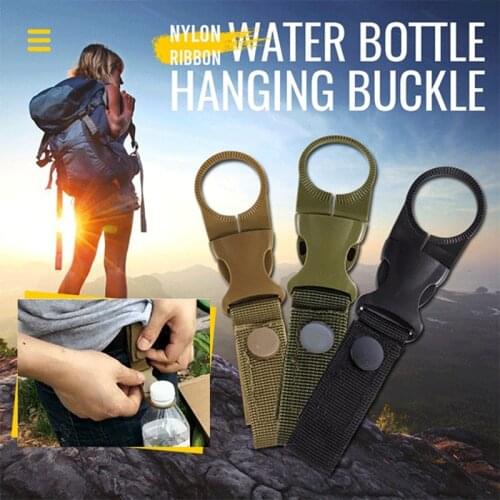 Nylon Ribbon Water Bottle Hanging Buckle Portable Water Bottle Hanging Buckle Multi-function Carabiner Belt Backpack Hang Clips