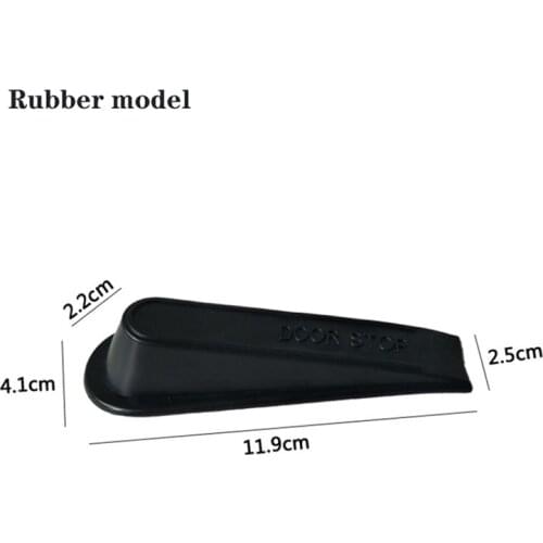 2pcs Door Wedge Shaped Plastic Door Stops Non-Slip Black Door Buffers for Office