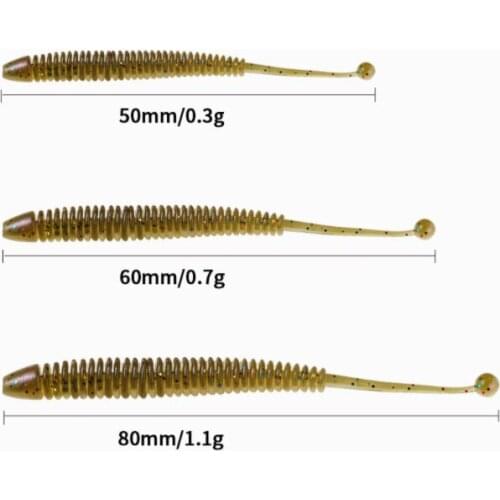 Sexy impact Soft Lures 5cm 8cm 10pcs/bag Fishing Artificial Silicone Bass Pike Minnow Swimbait Jigging Plastic Baits