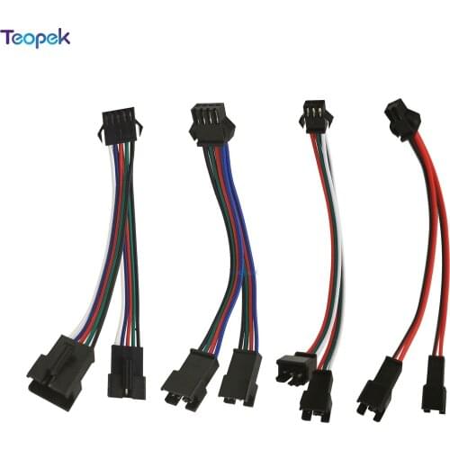 10pcs 1 to 2 Splitter SM Connector JST Male Female Wire Cable 2pin 3pin 4pin 5pin For WS2811 cct RGB RGBW LED Strip Lights