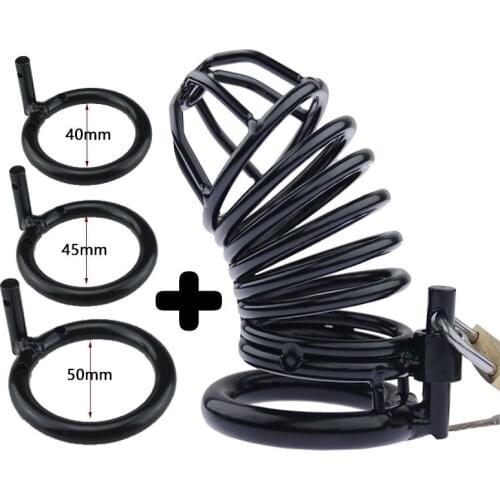 Sex Toys For Men 304 Stainless Steel Three Size Bird Cock Cage Lock Adult Game Metal Male Chastity Belt Device Penis Ring