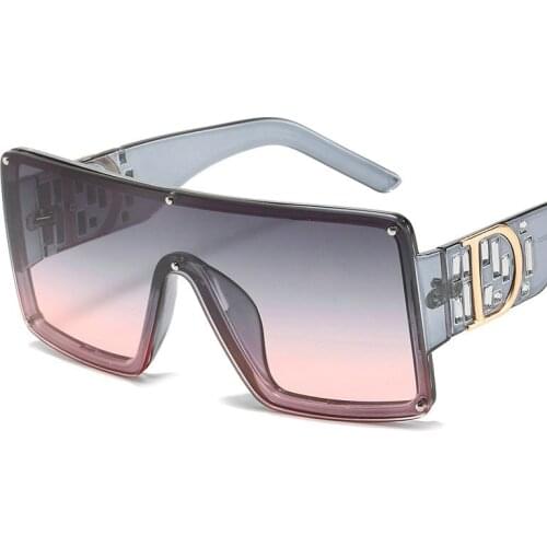 2021 Classic Vintage d brand Square Sunglasses Women Oversized Sunglass Woman Men Retro Black Sun Glasses Shades Goggle