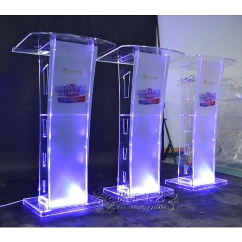 Special Offer Modern Acrylic Smart Podium Plexiglass Pulpit School Church Lectern with LED Light